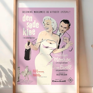 Vintage The Seven Year Itch Poster Print - DIGITAL Marilyn Monroe Wall Art, Classic Movie Poster, Retro Film Decor, 1950s Hollywood