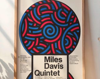 Rare Vintage Jazz Poster, Miles Davis Quintet 1967 German