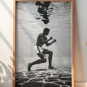 Muhammad Ali Underwater Photo Print - Iconic 1961 DIGITAL Image, Fine Art Boxing Wall Decor, Sports Legend Poster