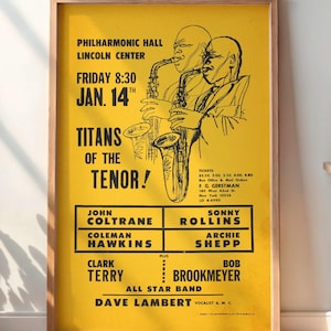 John Coltrane x Sonny Rollins x Coleman Hawkins x Archie Shepp 1966 Konzert Poster - DIGITAL - Seltenes Jazz Wanddekor
