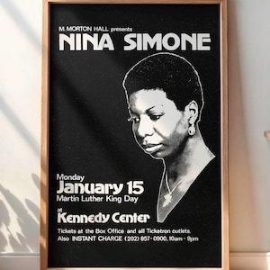 Nina Simone 1979 Konzertplakat - Vintage Jazz & Soul Legende DIGITAL-Druck, Kennedy Center MLK Day, Retro Musik Wandkunst