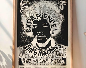 ジミ・ヘンドリックス・エクスペリエンス 1968 コンサートポスター