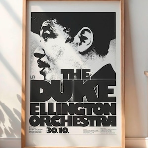 Duke Ellington 1973 Frankfurt Germany Concert - Rare Vintage Jazz Poster, DIGITAL, Jazz Music Art, Memorabilia Print, Retro Artwork