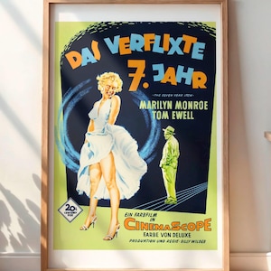 Vintage The Seven Year Itch Poster Print - DIGITAL Marilyn Monroe Wall Art, Classic Movie Poster, Retro Film Decor, 1950s Hollywood
