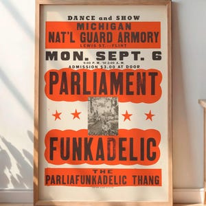 Parliament / Funkadelic - 1971 Concert Poster From Flint, Michigan