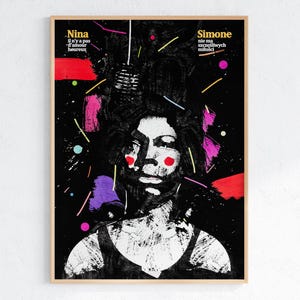 Vintage Jazz Poster, Nina Simone Polish Commercial, Jazz Music Memorabilia, DIGITAL PRINTABLE
