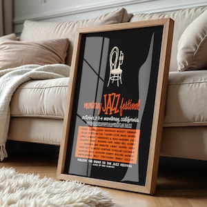Vintage Jazz Poster, Monterey Jazz Festival 1959 Concert, Jazz Music Memorabilia, DIGITAL PRINTABLE