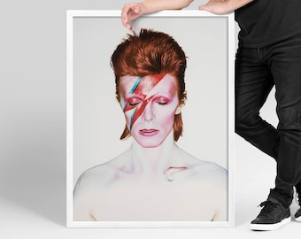 David Bowie Vintage Poster, DIGITAL Aladdin Sane Photo Print, Digital Download, Retro Music Wall Art, Pop Culture, Music Memorabilia