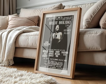 Vintage Jazz Poster, Billie Holiday Concert, Jazz Music Memorabilia, DIGITAL PRINTABLE