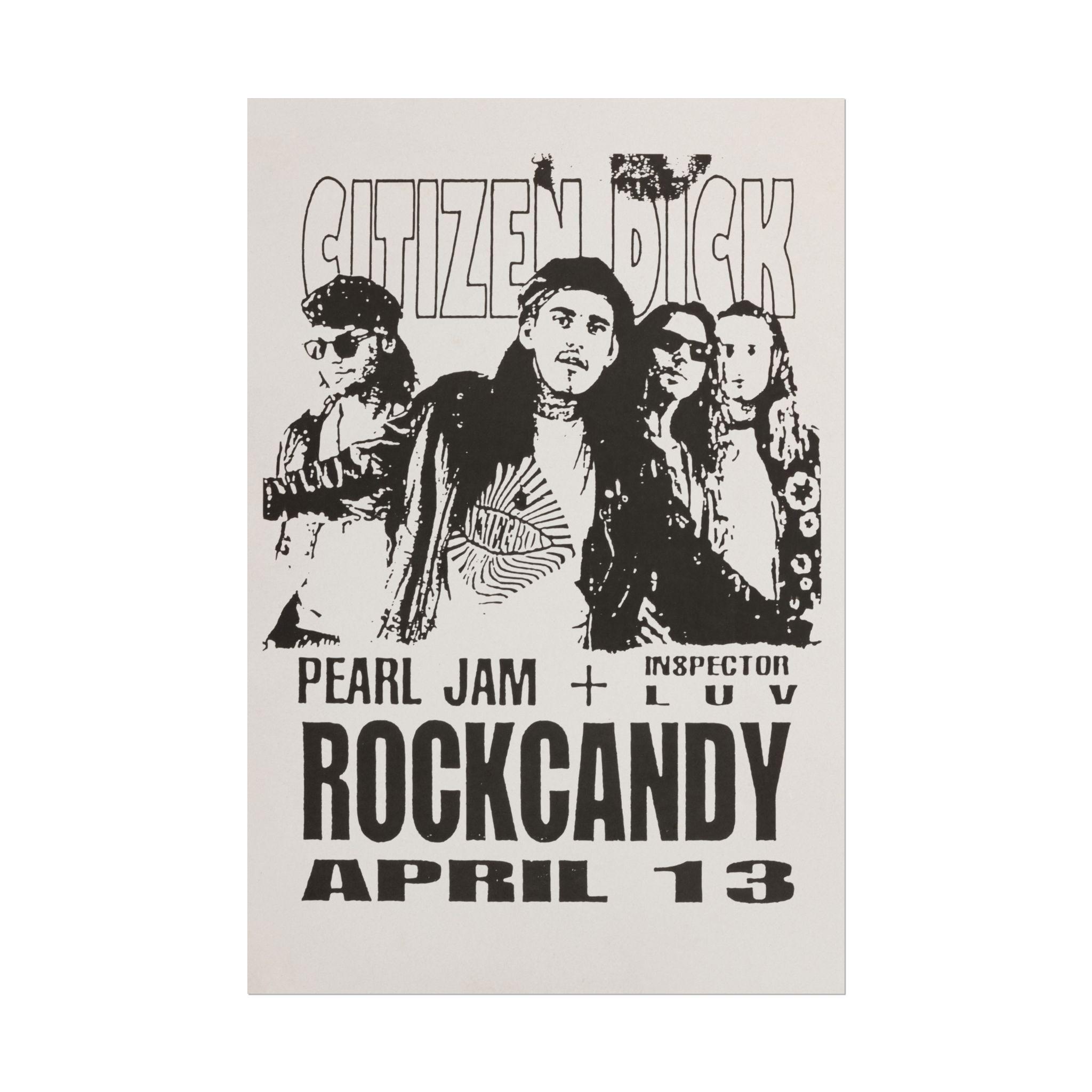 Pearl Jam / Citizen Dick - RKCNDY Concert Poster / 