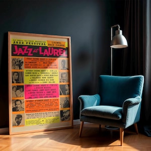 Jazz Rare Vintage Poster, Miles Davis, Dizzy Gillespie, Thelonious Monk, Count Basie 1968 Concert, Jazz Music Memorabilia, DIGITAL PRINTABLE
