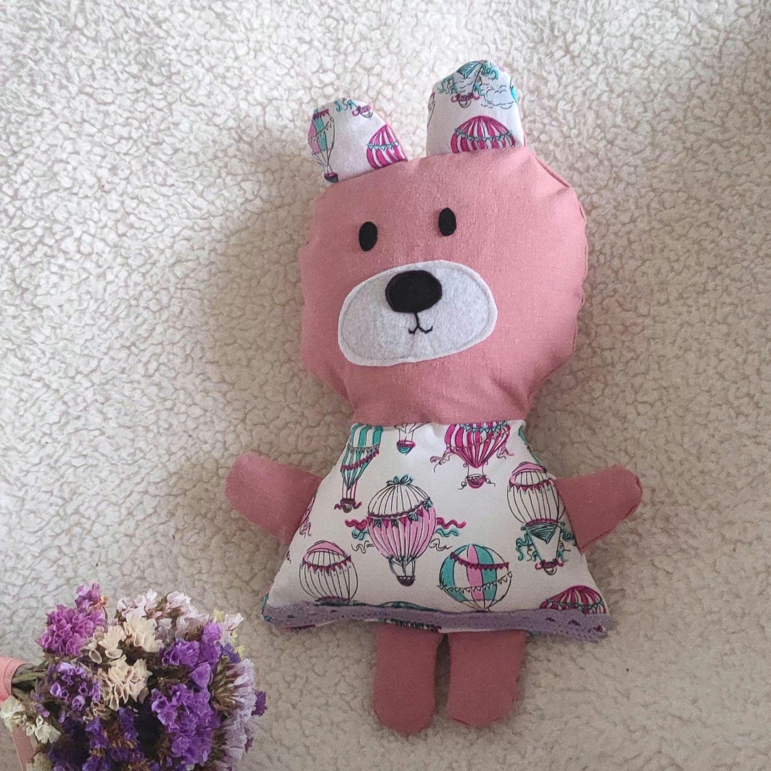 Pink Bear Girl Ragdoll, Teddy Bear Doll for Girls, Kawaii Bear, Soft ...