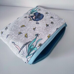 Borsa fata per bambine, Portamonete in tessuto con fantasia fata, borsa per bambine con farfalle, borsa con cerniera per bambine, borsa per bambine con fata