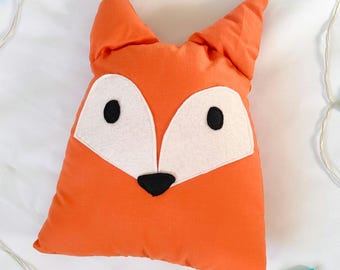 Nursery fox pillow, Forest stuffed animal, fox plushie, woodland baby nursery, Forest themed kids room, red fox stuffie, plush toy gift kids