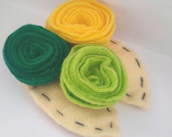 Felt rose brooch, felt jewelry brooch, rose pin brooch, felt flowers badge, felt clothing accessory, lime brooch for girls, lime accessories