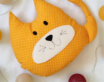 Orange Cat Pillow, fat cat, cat theme decor, cat moms gift, cat parents gift, cat shaped cushion, ginger cat, cat theme room decoration