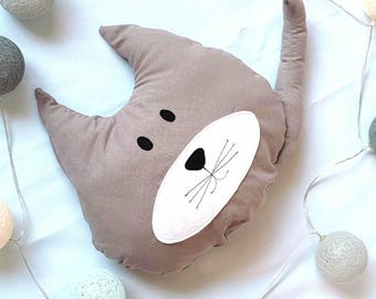 Pillow cat, plush cat cushion, cat theme room, cat moms gift, cat parents gift, cat shaped gift, cat softie, cat stuffie, cat pillow plush