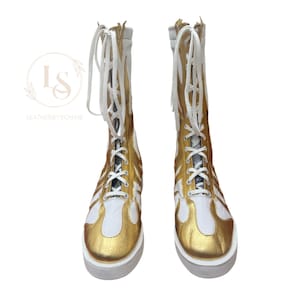 Pro Wrestling Boots, Men Wrestling Boots, Custom Wrestling Long Boots, Handmade Leather Wrestling Shoes, Lace Up Boots, Gear Gift