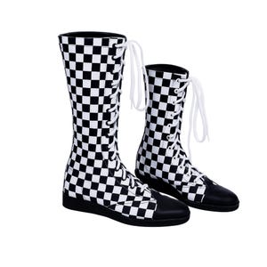 Custom Wrestling Shoes, Men Wrestling Boots, Tall Boots with Rubber Sole, Lace up Shoes, Black &White Customizable Colors, Gear Gift