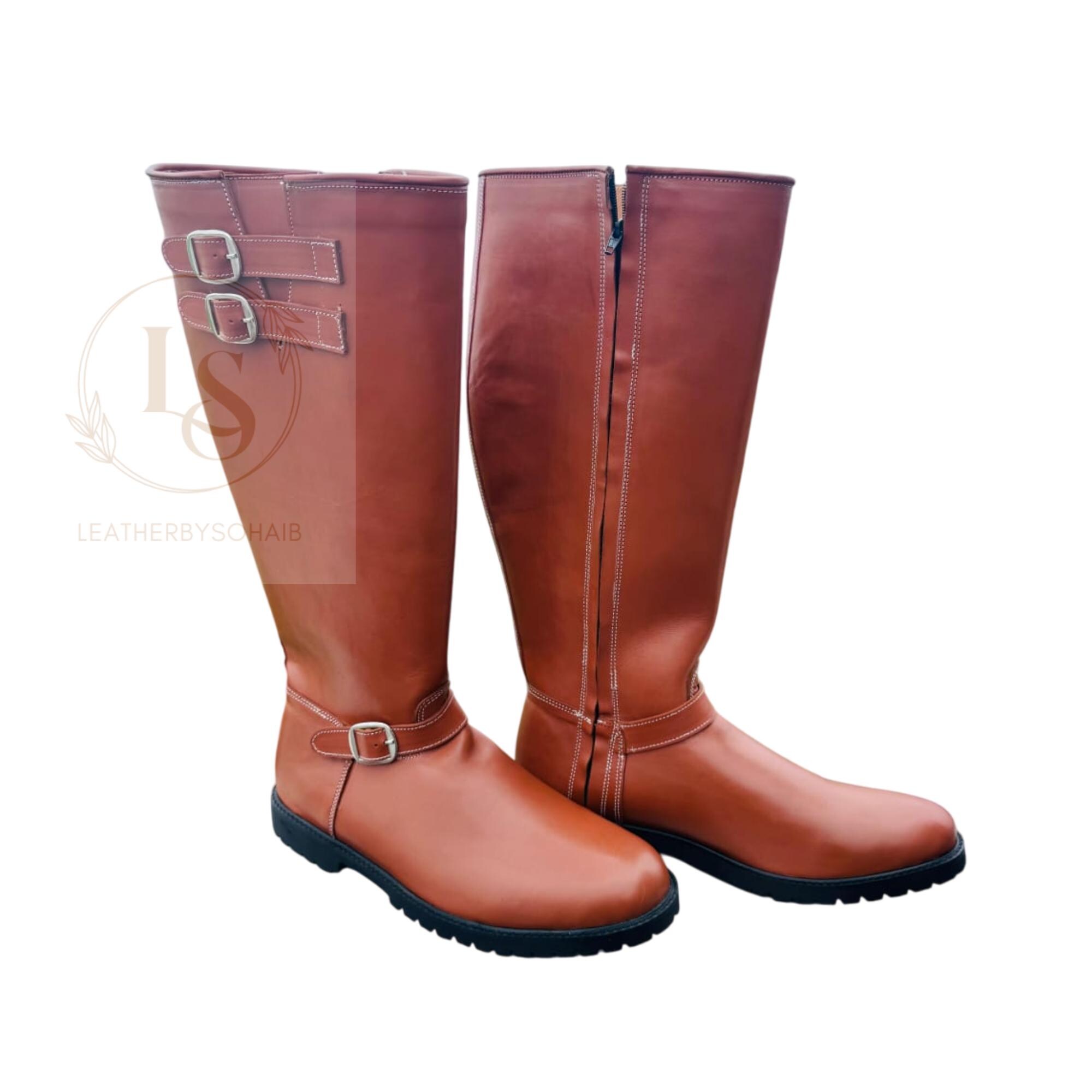 Men’s Brown Horse Riding Boots | Premium Tall Equestrian Boots ...