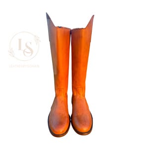 Bottes d'équitation en cuir pour hommes et femmes, bottes hautes en cuir d'officier britannique, chaussures d'équitation hautes, bottes d'équitation anglaises, cadeau d'équipement