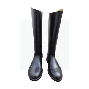 Herren Schwarz Reitstiefel | Hohe Leder Reiterstiefel | Handgefertigte Englische Reitstiefel | Benutzerdefinierte Reitstiefel