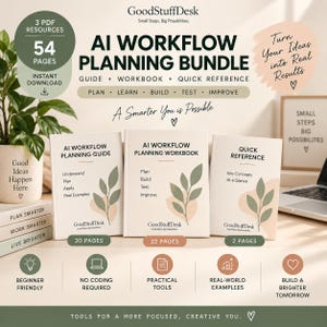 Manual de planificación de flujos de trabajo de IA para principiantes / Guía de productividad de IA, hojas de trabajo y marco de pruebas
