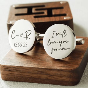Customised Cufflinks, Engraved Tie Clip Set, Groomsman Wedding Cufflink, Best man Cufflinks, Wedding Gift Grooms Cufflink Tie Clip Box Set