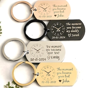 Cadeau pour papa Porte-clés personnalisé Le moment où vous êtes devenu papa, premier papa, nouvelle maman, porte-clés, cadeau personnalisé, cadeau de nounou, cadeau de fête des pères