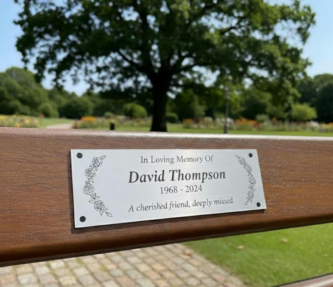 Personalised Memorial Bench Plaque - Custom Engraved Plaque for Park ...