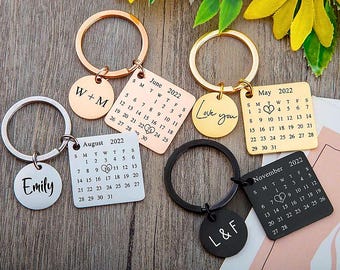 Personalised Date Calendar keychain Date Keyring Gift Valentine's Keychain Special Date Gift Personalised Gift Keyring Gift Anniversary Gift
