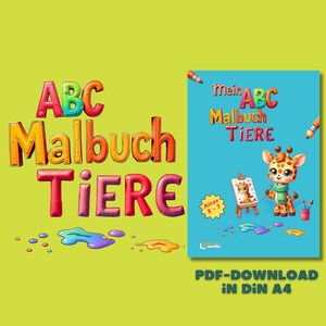 Libro para colorear ABC animales, 26 páginas para colorear de la A a la Z para que niños de 3 a 7 años aprendan las letras, para imprimir