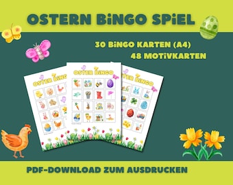 Easter Bingo / Spring Bingo game to print out not only for the children, grandma, grandpa, the whole family has fun.