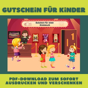 Voucher for a cinema visit, vouchers for children, voucher to print, voucher card