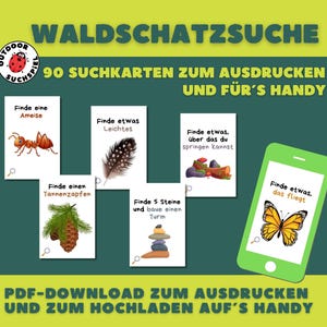 Caccia al tesoro nella foresta con 90 carte da ricerca gioco per bambini caccia al tesoro nella foresta un gioco di ricerca per compleanni dei bambini caccia al tesoro all'aperto Montessori