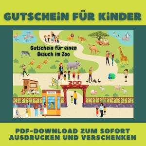 Voucher for a zoo visit, vouchers for children, voucher to print, voucher card
