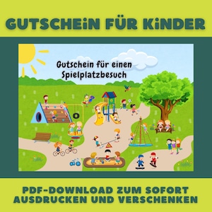Voucher for a playground visit, vouchers for children, voucher to print, voucher card