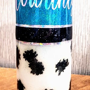 Cow Print Personalized Glitter Tumbler