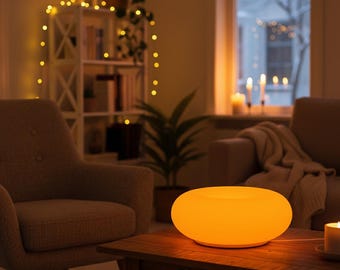 Modern Donut LED Table Lamp | Dimmable Ring Mood Light, USB Powered