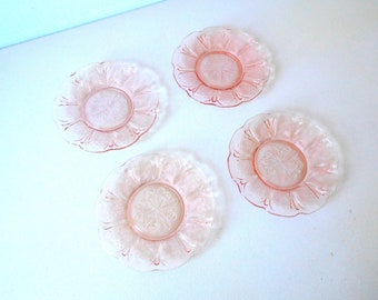 Vintage Cherry Blossom pink depression glass 1930s by Jeanette Glass