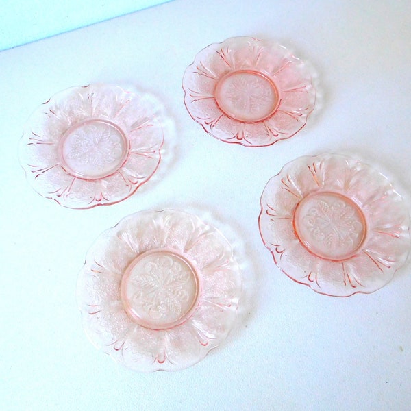 Vintage Cherry Blossom pink depression glass 1930s by Jeanette Glass