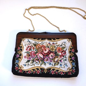 Monedero tapiz vintage con asa de cadena