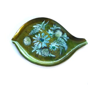 Vintage mid-century Sascha Brastoff enamel amoeba shape dish