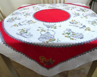 Vintage 1950s Startex tablecloth square