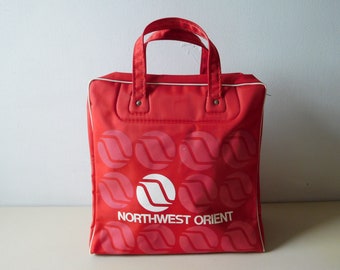 Vintage Northwest Orient Airlines flight bag 1970s carry-on
