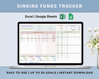 Sinking Funds Tracker Spreadsheet Excel Google Sheets Budget Template Savings Tracker Personal Finance Planner Money Saving Budget Planner