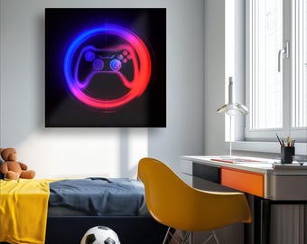 Animated LED Joystick Sign: RGB Gaming Lightbox Wall Art