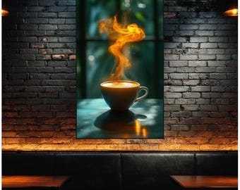 Animated Coffee LED Lightbox: Café Wall Art, Unique Coffee Lover Gift