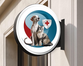Double-Sided Round Lightbox | Custom Exterior Circle Blade Sign | Illuminated Business Logo Sign