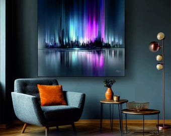 Animated City Lights LED Lightbox: Dynamic Skyline Wall Art